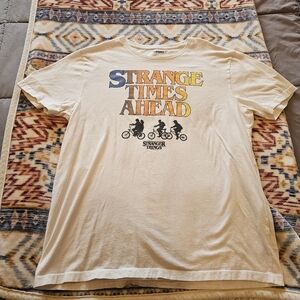 STRANGER THINGS OLD NAVY 100% cotton Mens Graphic Crew Neck T-Shirt Large White